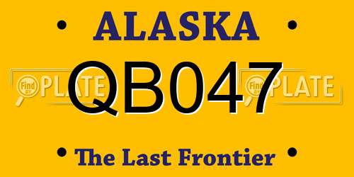 QB047 Alaska License Plate