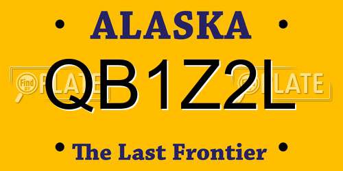 QB1Z2L Alaska License Plate