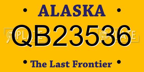 QB23536 Alaska License Plate