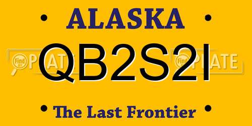 QB2S2I Alaska License Plate