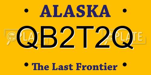QB2T2Q Alaska License Plate
