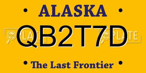 QB2T7D Alaska License Plate