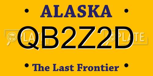 QB2Z2D Alaska License Plate