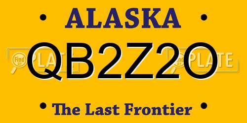 QB2Z2O Alaska License Plate