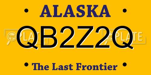 QB2Z2Q Alaska License Plate