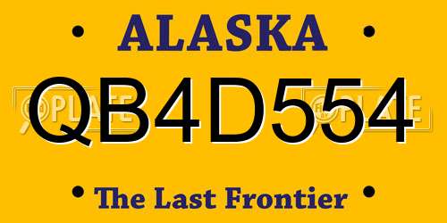 QB4D554 Alaska License Plate