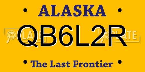 QB6L2R Alaska License Plate