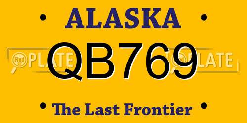 QB769 Alaska License Plate