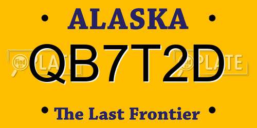QB7T2D Alaska License Plate