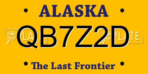 QB7Z2D Alaska License Plate