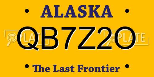 QB7Z2O Alaska License Plate
