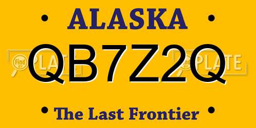 QB7Z2Q Alaska License Plate