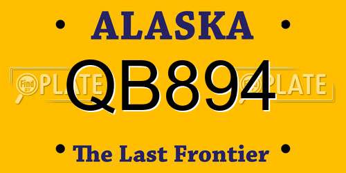 QB894 Alaska License Plate