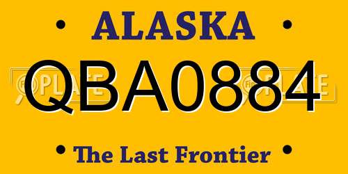 QBA0884 Alaska License Plate