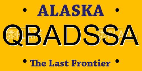 QBADSSA Alaska License Plate