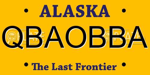 QBAOBBA Alaska License Plate