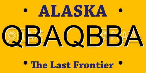 QBAQBBA Alaska License Plate