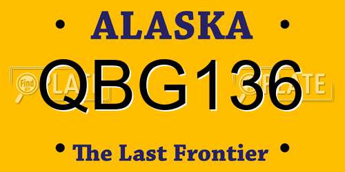 QBG136 Alaska License Plate