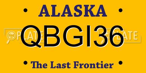 QBGI36 Alaska License Plate