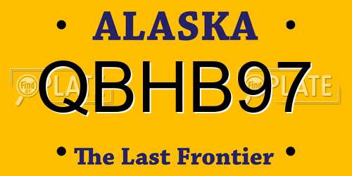 QBHB97 Alaska License Plate