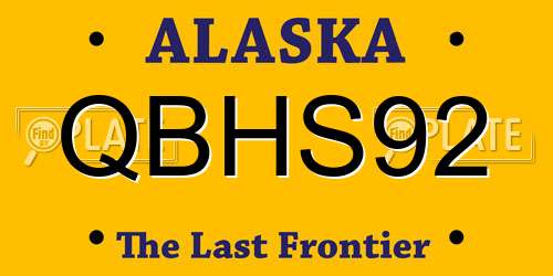 QBHS92 Alaska License Plate