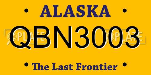 QBN3003 Alaska License Plate