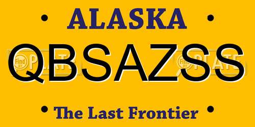 QBSAZSS Alaska License Plate