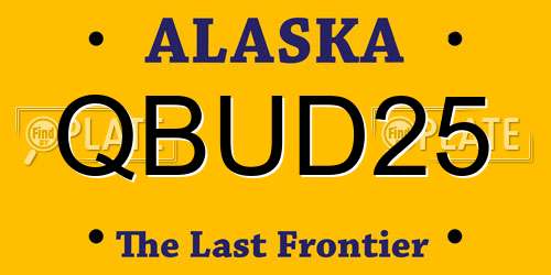 QBUD25 Alaska License Plate