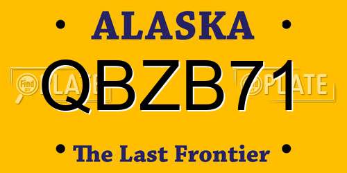 QBZB71 Alaska License Plate