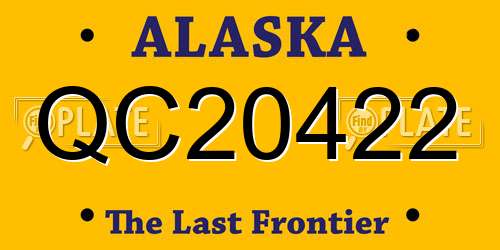 QC20422 Alaska License Plate