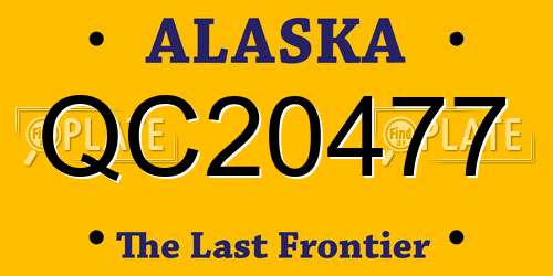 QC20477 Alaska License Plate