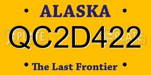 QC2D422 Alaska License Plate