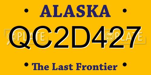 QC2D427 Alaska License Plate