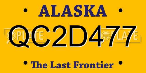 QC2D477 Alaska License Plate
