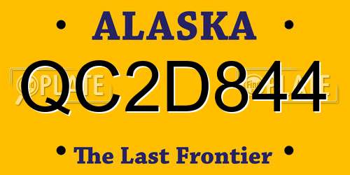 QC2D844 Alaska License Plate