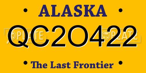 QC2O422 Alaska License Plate