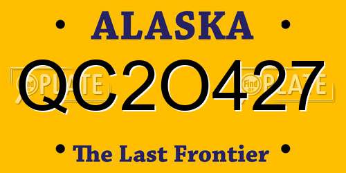 QC2O427 Alaska License Plate