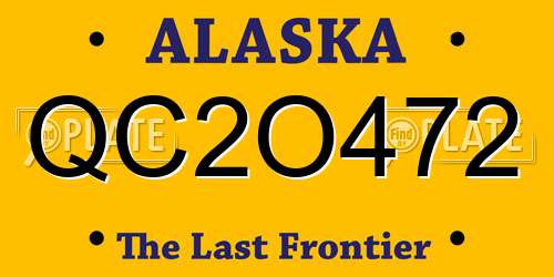QC2O472 Alaska License Plate