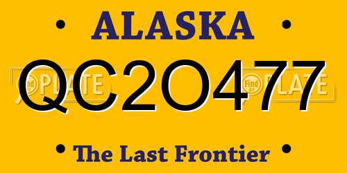 QC2O477 Alaska License Plate