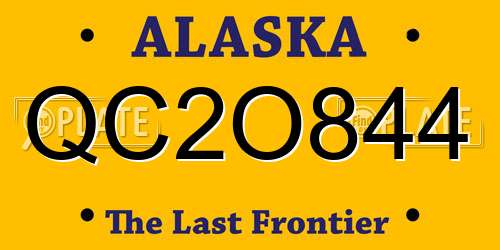 QC2O844 Alaska License Plate