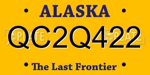 QC2Q422 Alaska License Plate