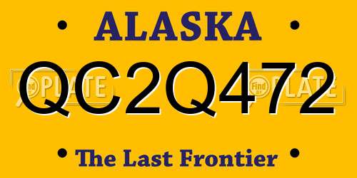 QC2Q472 Alaska License Plate