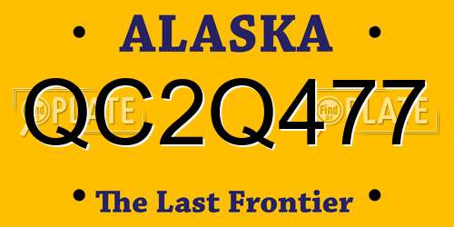 QC2Q477 Alaska License Plate