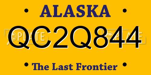 QC2Q844 Alaska License Plate