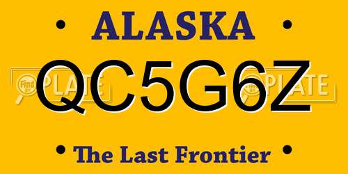 QC5G6Z Alaska License Plate