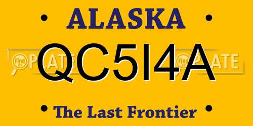 QC5I4A Alaska License Plate