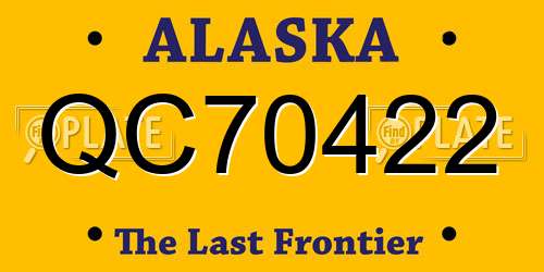 QC70422 Alaska License Plate
