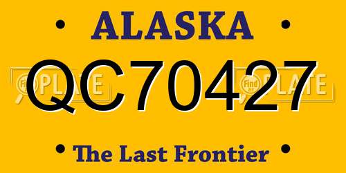 QC70427 Alaska License Plate