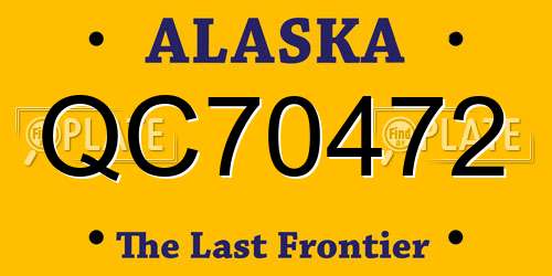 QC70472 Alaska License Plate