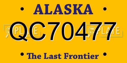 QC70477 Alaska License Plate